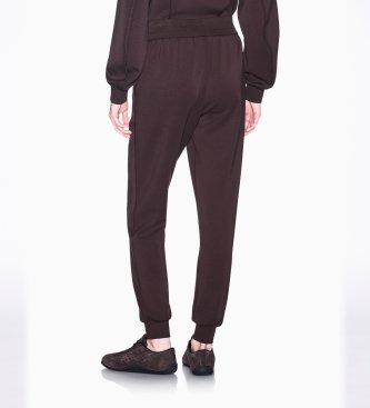 A|X Armani Exchange Hlače rednega kroja iz rjave tkanine scuba