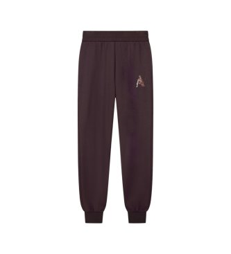 A|X Armani Exchange Hlače rednega kroja iz rjave tkanine scuba