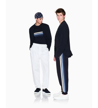 A|X Armani Exchange Joggerbyxor Structured marinblå