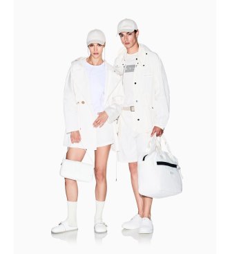 A|X Armani Exchange Bermuda de algodão branco creme