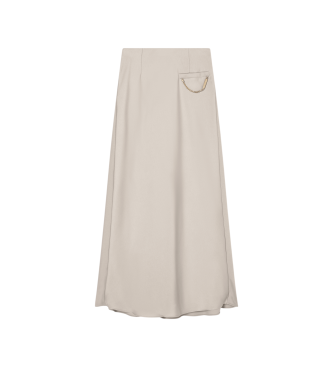 A|X Armani Exchange Gonna lunga fluida in crêpe satin beige