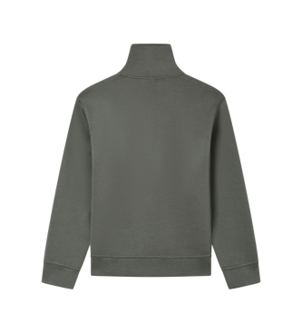 A|X Armani Exchange Felpa con mezza zip grigio verdastro
