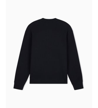 A|X Armani Exchange Black metallic logo crew neck sweatshirt