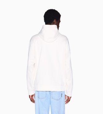 A|X Armani Exchange White French terry hoodie
