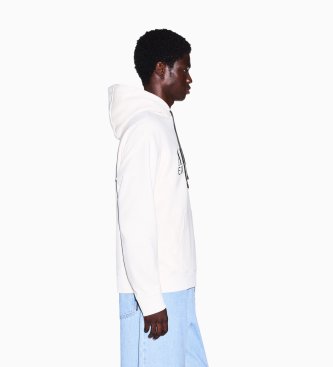 A|X Armani Exchange White French terry hoodie