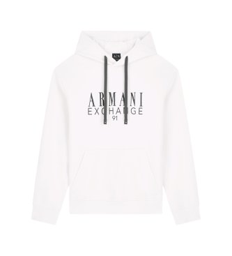 A|X Armani Exchange White French terry hoodie