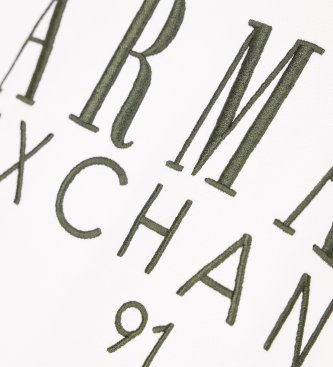 A|X Armani Exchange White French terry hoodie