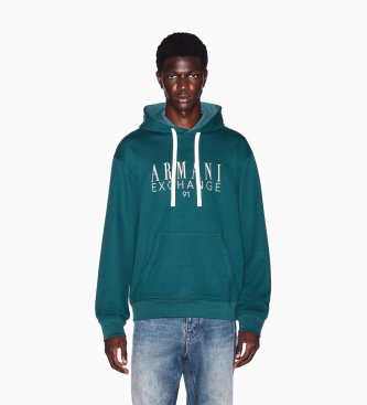 A|X Armani Exchange French terry green hoodie