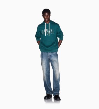 A|X Armani Exchange French terry green hoodie