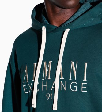 A|X Armani Exchange French terry green hoodie