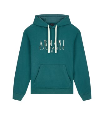 A|X Armani Exchange French terry green hoodie