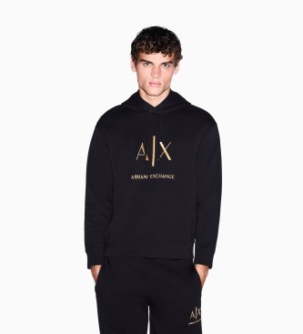 A|X Armani Exchange Black stretch cotton sweatshirt