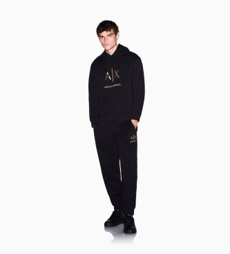 A|X Armani Exchange Black stretch cotton sweatshirt