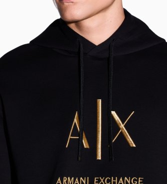 A|X Armani Exchange Black stretch cotton sweatshirt