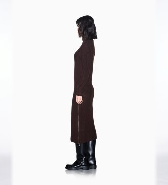 A|X Armani Exchange Vestito in maglia a coste marrone