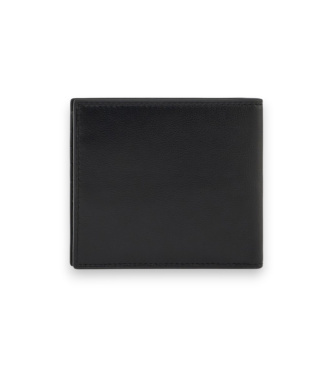 A|X Armani Exchange Portafoglio in pelle liscia con tasche e portamonete con patta nero