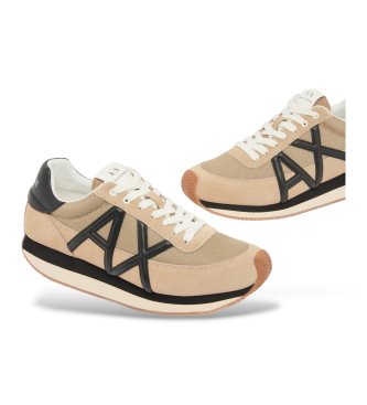 A|X Armani Exchange Royale beige lädersneakers