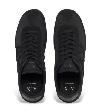 A|X Armani Exchange Fabric and suede sneakers with black rubber sole