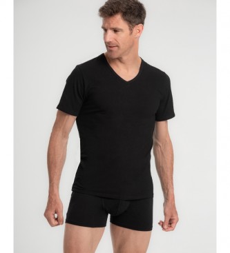 Abanderado T-shirt interna in cotone pettinato Real Softness in nero