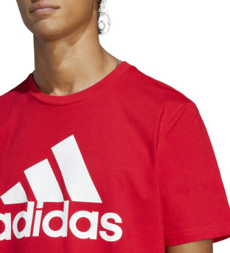 adidas Koszulka z dużym logo Essential Singles czerwona