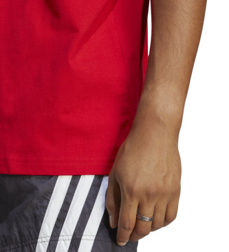 adidas T-shirt com logtipo grande Essential Singles vermelho