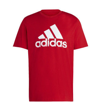 adidas T-shirt com logtipo grande Essential Singles vermelho