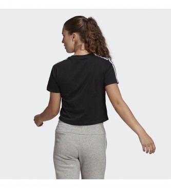 adidas T-shirt corta a 3 strisce Essentials nera