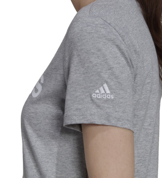 adidas Loungewear Essentials Schlankes Logo-T-Shirt grau