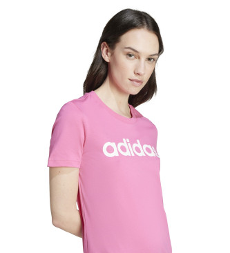 adidas Loungewear Essentials Schlankes Logo-T-Shirt rosa