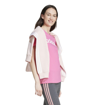 adidas T-shirt Loungewear Essentials Slim Logo cor-de-rosa