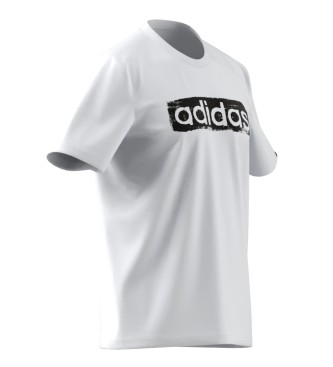 adidas Brushstroke Logo Box Graphic T-Shirt blanc