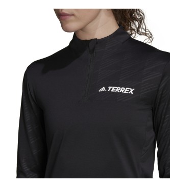 adidas T-shirt Terrex Multi Meio-Zip preto