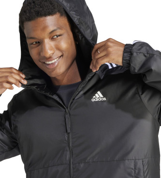 adidas Chaqueta con capucha Essentials 3 Bandas negro