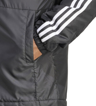 adidas Essentials 3-Stripes Hooded Jacket zwart