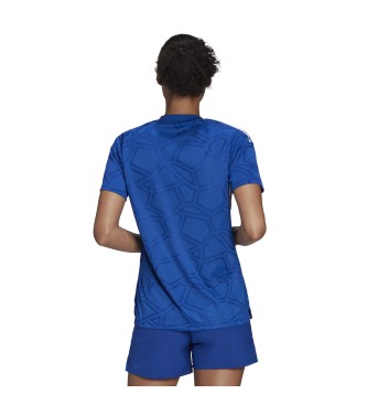 adidas T-shirt sportiva blu geometrica