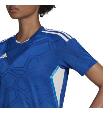 adidas T-shirt de sport bleu géométrique