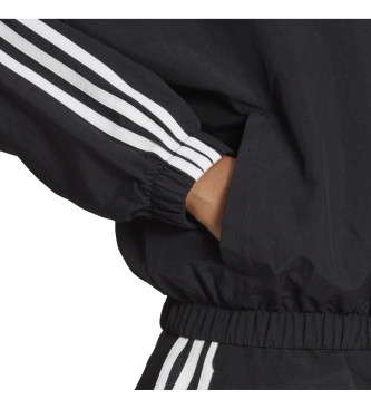 adidas Essentials Tkana vetrovka s tremi črtami Črna