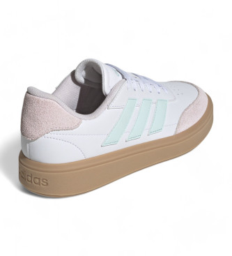 adidas Courtblock Leder Turnschuhe wei