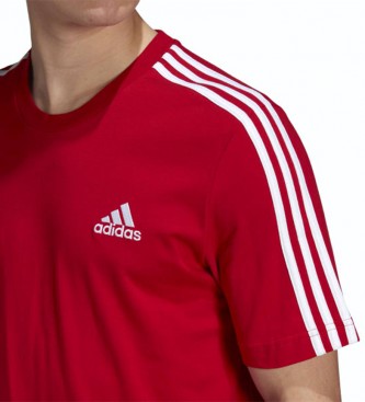 adidas Essentials 3 Stripes T-Shirt rouge