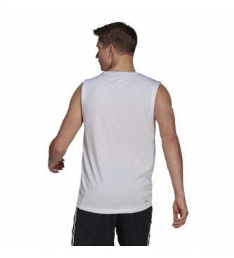 adidas T-shirt bianca con 3 strisce Aeroready progettata per spostare lo sport