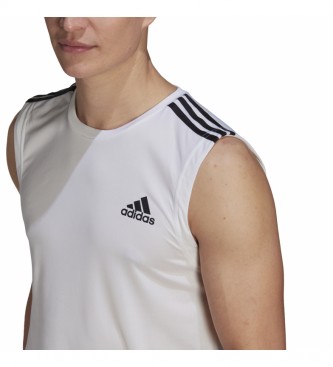 adidas Aeroready Designed To Move Sport T-Shirt 3-Stripes blanc