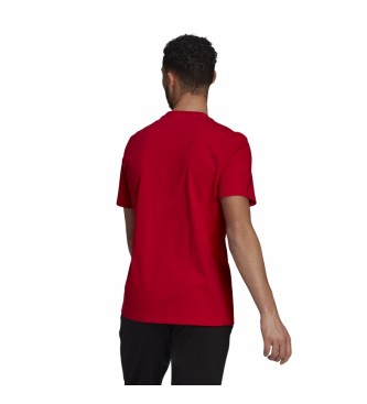 adidas T-shirt rossa Essentials con logo grande