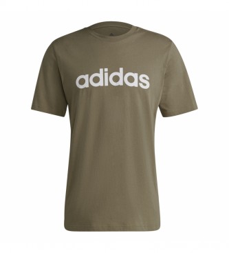 adidas Bordados Essenciais Logotipo Linear T-Shirt cáqui verde