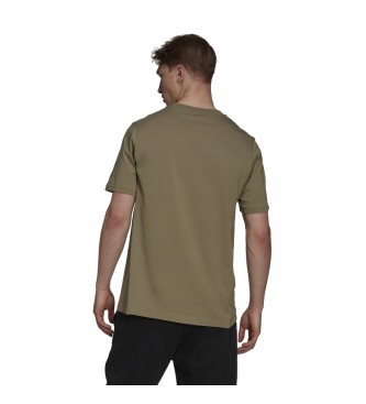adidas Bordados Essenciais Logotipo Linear T-Shirt cáqui verde