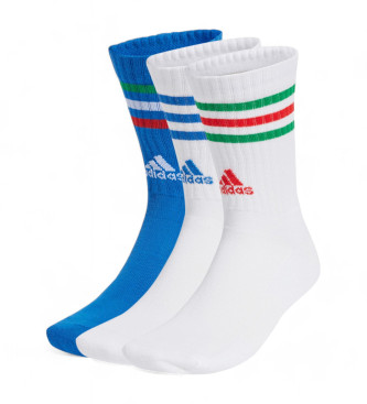 adidas Lot de 3 paires de chaussettes Bleu moyen, blanc