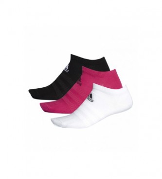 adidas Confezione da 3 calzini alla caviglia magenta, nero, bianco