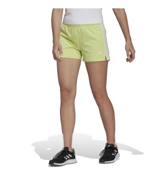 adidas Essentials Slim 3-Stripes Shorts Yellow