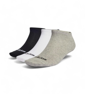 adidas Set de calcetines piqui gris, blanco, negro