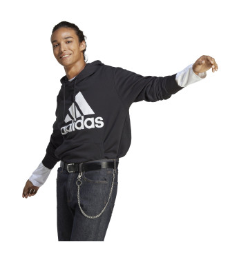 adidas Essentials sweatshirt med stort logo i fransk frott sort