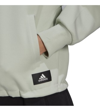 adidas Felpa con cerniera laterale verde-bianca Future Icons Badge of Sport